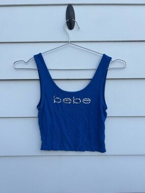 BEBÉ rhinestone crop tank top